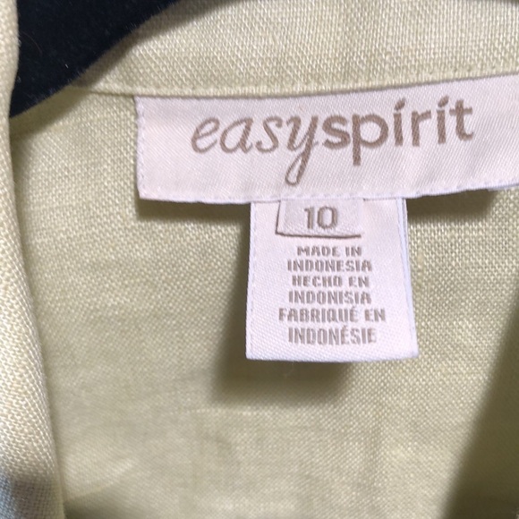 Easy Spirit is 100 linen shirt jacket multi pocket celery green MOP button 10 - Picture 4 of 8